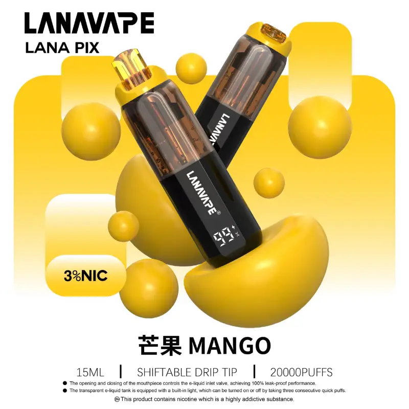 LANA PIX 閃光彈20000口電子煙|吸嘴控制進氣黑科技 | 透明油倉燈光現貨供應:圖片 5